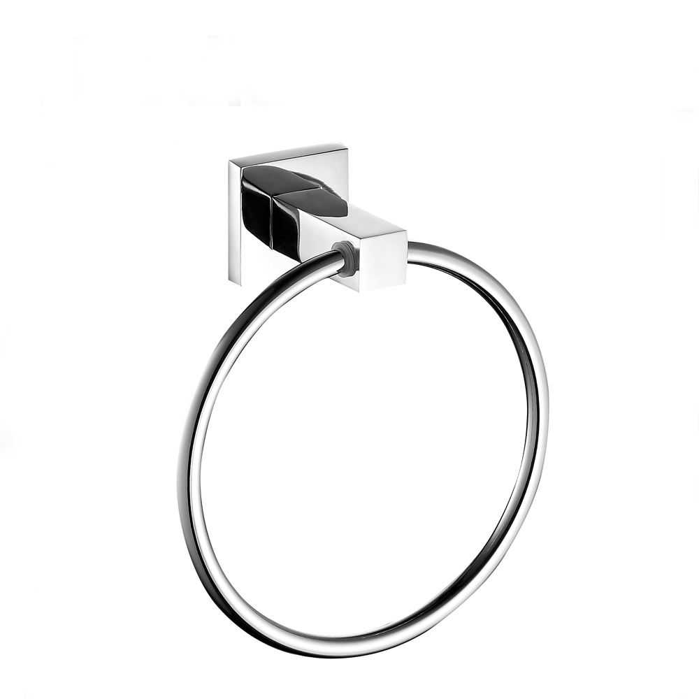 Chinese wholesale Hand Towel Ring - Bathroom Decoration Zinc Wall Mounted Square Chromed Towel Ring 6707N – Bodi
