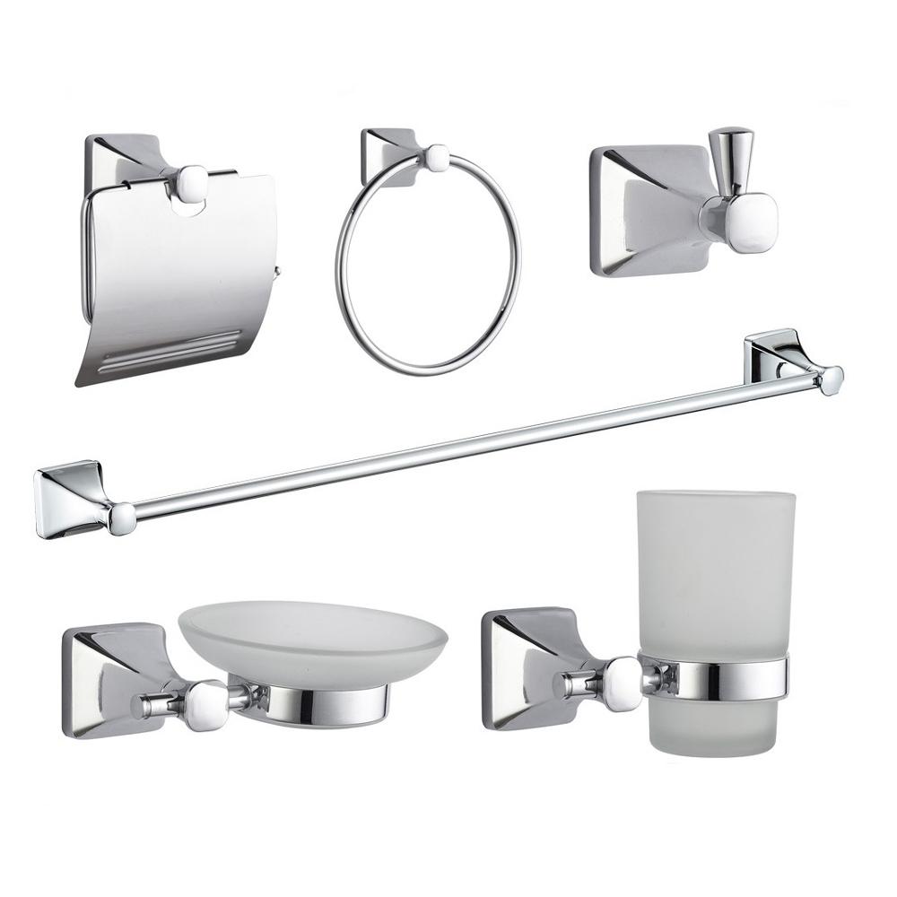 Factory For Bathroom Tissue Paper Roll Holder - Zinc Chrome Plating set bathroom accessories wall mount bathroom accessories 6 pcs 12200 – Bodi