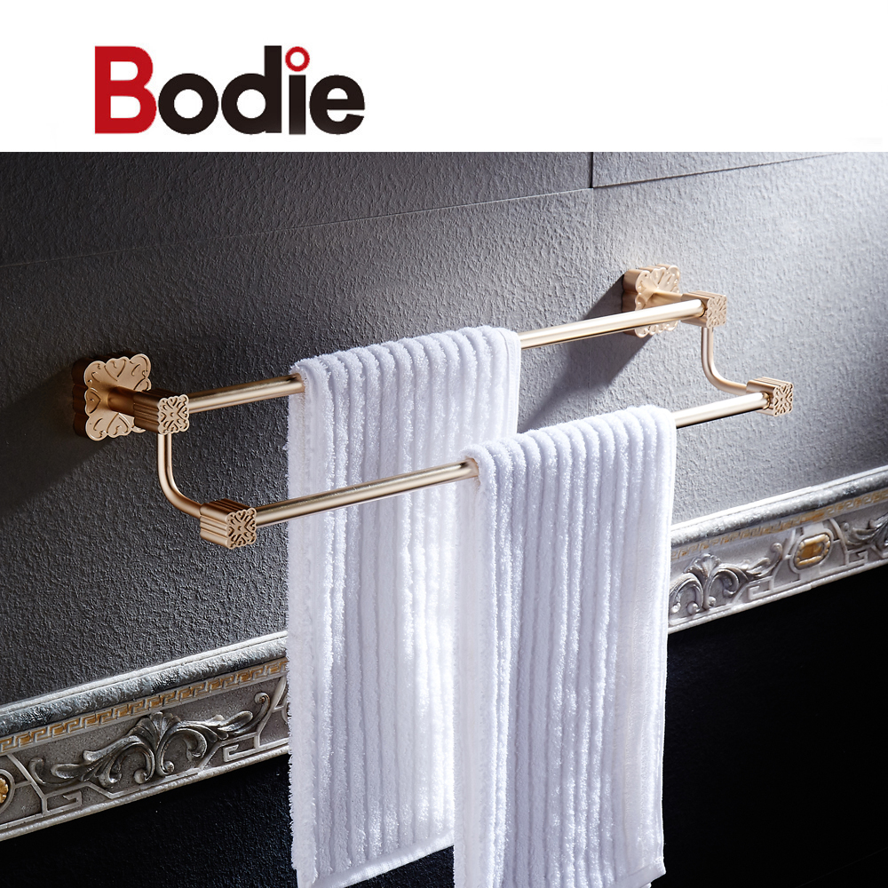 Newly Arrival Chrome Towel Bar - Hot Selling Cheap Wall Mounted Towel Rail  Simple Design Double Towel Bar16812 – Bodi