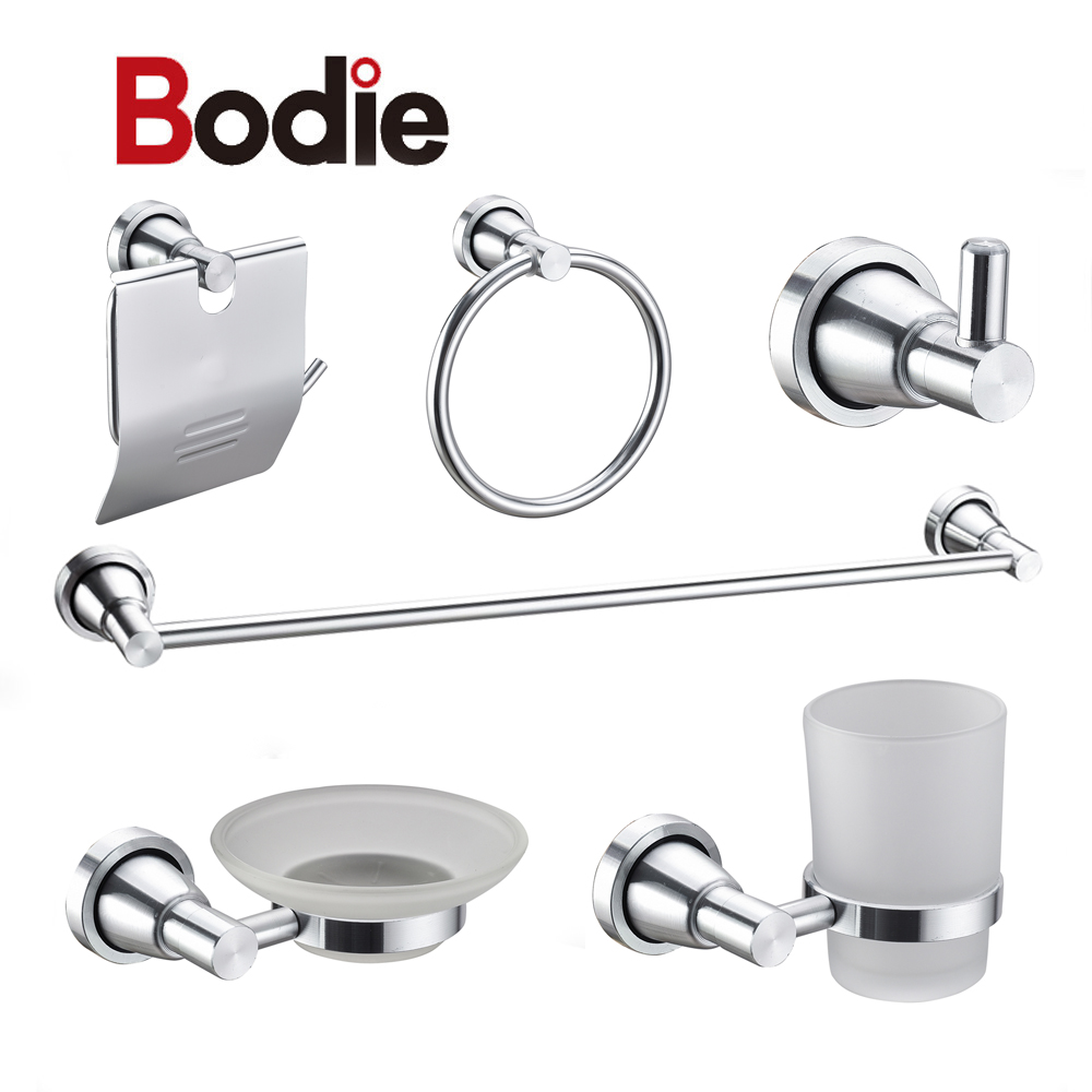 Bottom price Bathroom Stainless Steel Towel Rack - Aluminium bathroom accessories set hotel wall mounted bathroom set accessories 17600 – Bodi