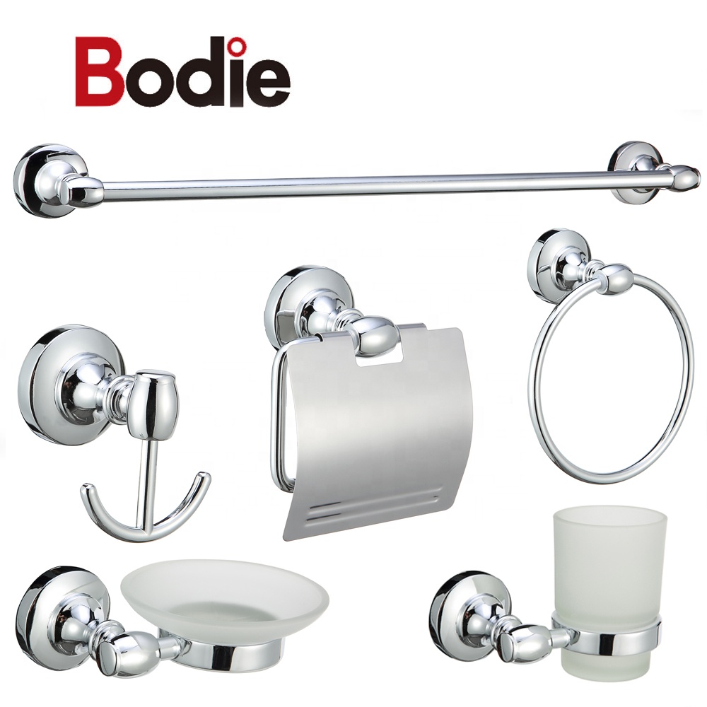 Personlized Products Towel Bar Bathroom Accessories - Modern Design Chrome finished Six Pieces Bath Zinc Alloy Hardware Accessory Set For Bathroom 17200 – Bodi