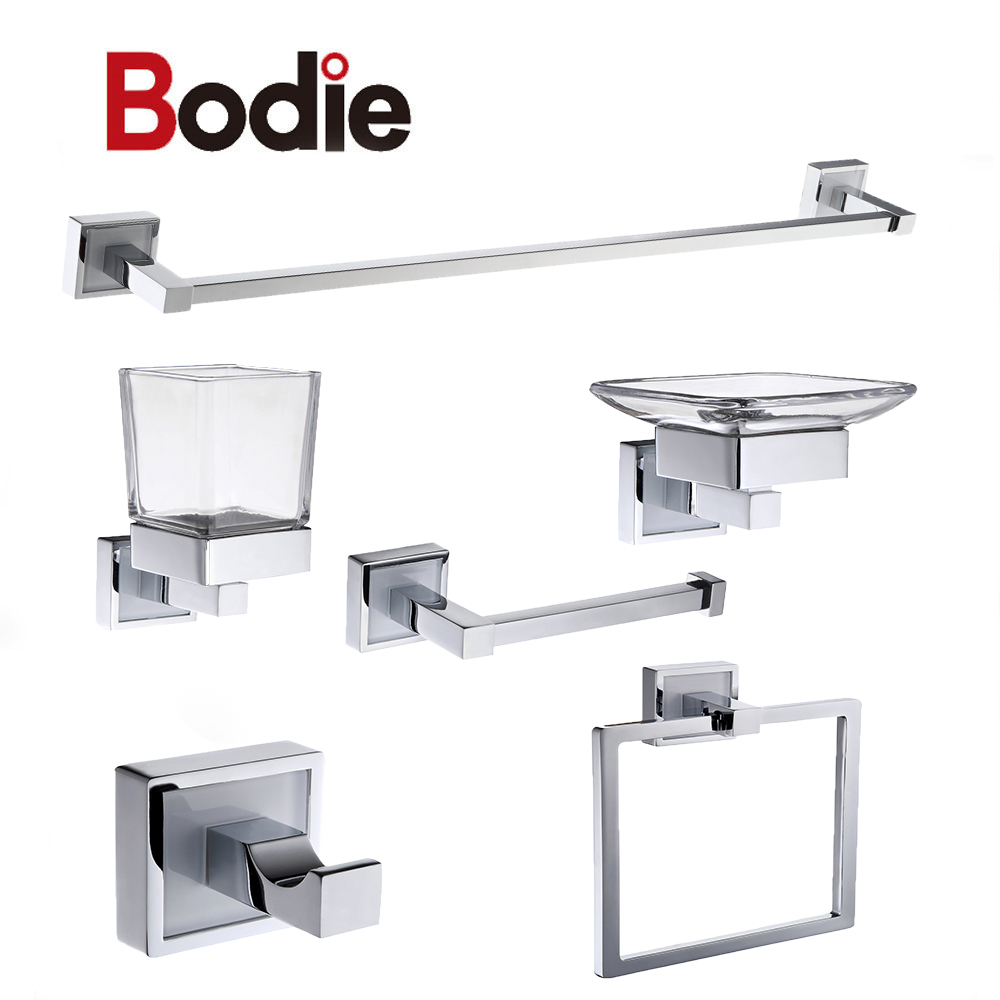 High definition Bathroom Accessories Gold - High Quality Chrome Bathroom Accessories Zinc-Alloy 6 Pieces Set For Hotel 6300 – Bodi