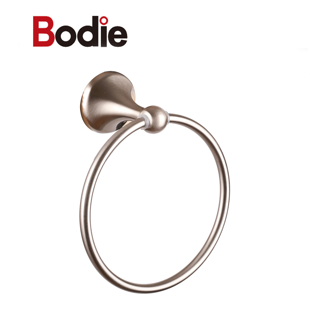 Chinese wholesale Hand Towel Ring - Wall Mount Zinc Bath Towel Ring Stain Finish Bathroom Hardware Set Hand Towel Holder Brushed Nickel Circle Rings For Bathroom 18107A – Bodi