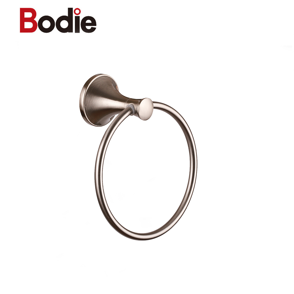 New Arrival China Accessories For Bathroom – Bathroom Accessories Towel Holder Zinc Round Base Towel Ring 17907-BN – Bodi