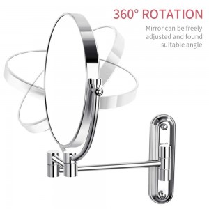 Wall Mount Mirrors 8 Inch Double-Side 10x Magnifying for Makeup and Shaving Mirror Regular View and 10X Magnification Chrome MM10