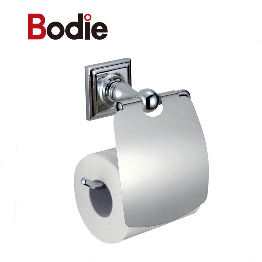 Hot-Selling Bathroom Accessories Chrome Toilet Paper Holder With Lid Roll Paper Holder 3706