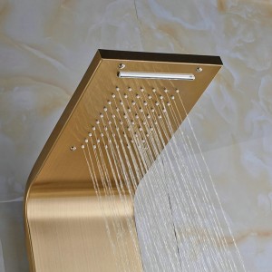 Body Massage 3-Jetted Shower Panel System with Heavy Rain Shower Rainfall Waterfall Tower System with Handheld Shower