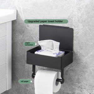 SUS 304 bathroom toilet metal paper roll holder washroom black wall mounted tissue box
