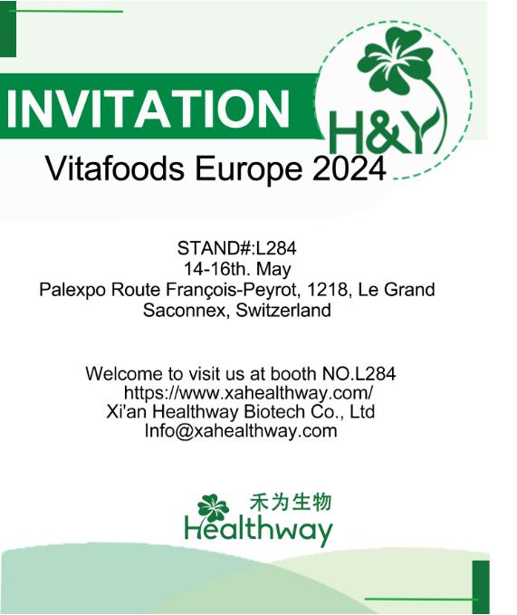 Exhibition Invitation-Healthway welcome you to Vitafoods Europe 2024