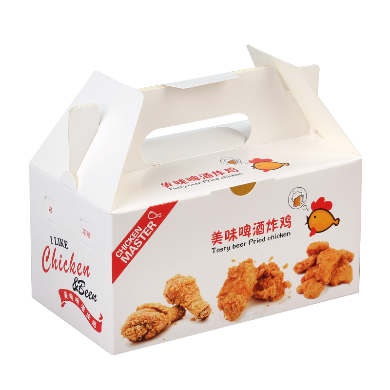 Odm Pizza Box –  Custom Food Grade White CardboardRoast Fried Chicken Packaging Box   – Tingsheng