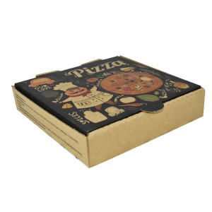 2019 High quality China Custom Kraft Paper Foldable Box Pizza Card Box Food Corrugated Box with Handle