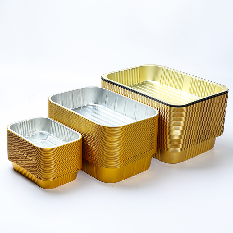 Wholesale Sushi Box –  Disposable aluminum foil lunch box barbecue rectangular tin box  – Tingsheng