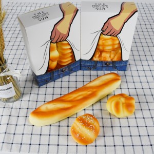cute creative muscle bread hamburger box toast design custom paper box