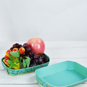 Custom Colored Biodegradable Food Paper Trays Takeaway Paper Fruit Box
