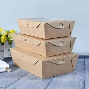 Discount Price Custom Printed Fruits Packaging Restaurant Takeaway Lunch Salad Bento Kraft Paper Food Box