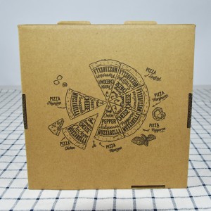 Wholesale custom black corrugated kraft paper pizza boxes with logo