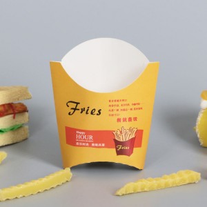 Factory Promotional China Recycled Food Grade Multilayer Kraft Back Board Paper French Fries Chicken Packaging Takeaway Box with Bevel Groove Design