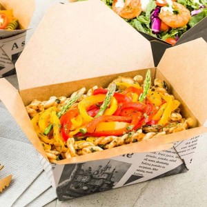 Disposable Storage Paper Take Out Containers Lunch Meal Food Boxes