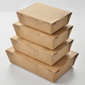 disposable takeaway kraft paper lunch food salad box and takeout box