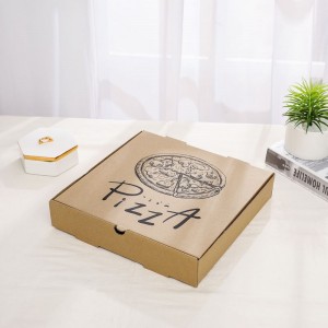 OEM Supply Wholesale Custom Design Degradable Food Paper Container Brown Kraft Corrugated Packaging Pizza Shipping Box with Your Own Logo