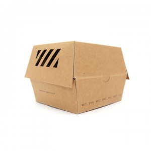 Discountable price China Custom Printed Brown Kraft Paper Hamburger Box