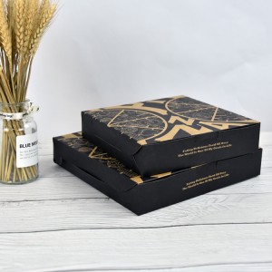 Custom 8 12 14 Inch Carton Corrugated Black Pack Pizza Boxes With Logo