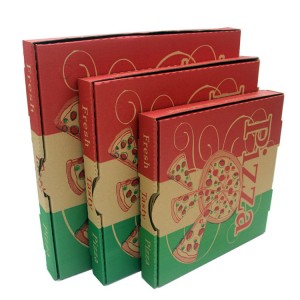 Factory wholesale China Food Grade Flute Corrugated Custom Printed Size Design Cardboard Carton Pizza Box for Gift Shipping