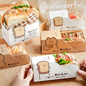 Custom lunch box Sandwich thick egg burnt toast drawer carton