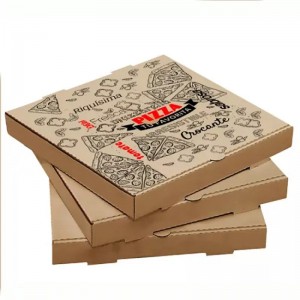 Factory Promotional Wholesale Eco 12 /14 /15 /18 Inch 35cm Corrugated Fries Burger Packaging Custom Printed Round Kraft Paper Pizza Boxes with Logo