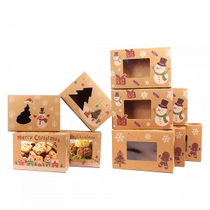 Christmas Gift Bakery Food Bread Candy Cookie Boxes with Window