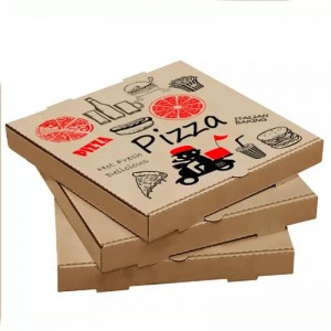 Factory Promotional Wholesale Eco 12 /14 /15 /18 Inch 35cm Corrugated Fries Burger Packaging Custom Printed Round Kraft Paper Pizza Boxes with Logo