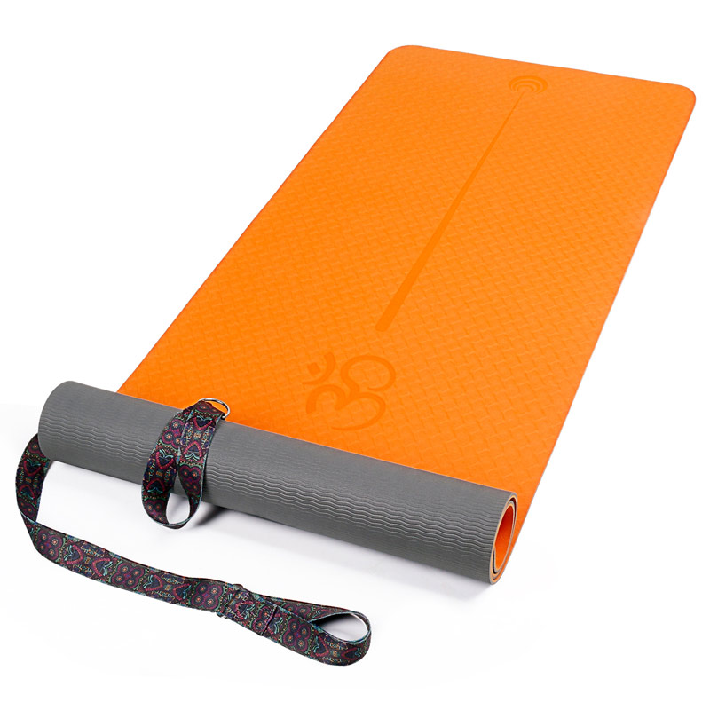 TPE Yoga Mat with Carrying Strap fitness mat for Floor Exercises-1