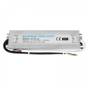 60W 2.5A 24V waterproof switching power supply IP 67 factory price 60W AC to DC constant voltage 24V 2.5A for outdoor