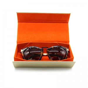 W01 Factory Customized Rectangular Handmade PU Leather Folding Glasses Case