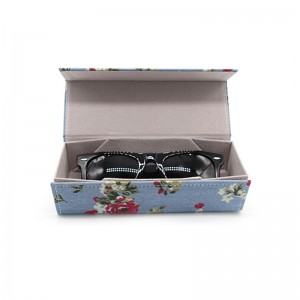 W07 Custom flower fabric handmade folding rectangular cloth glasses case