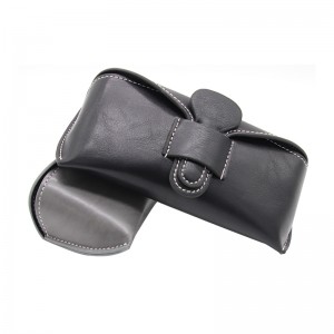 Newly Manufacturer Direct Selling Eco-Friendly Black PU leather Eyewear Case Sunglasses box Custom Logo