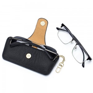 XJT-02 Portable Head Layer Cowhide Eco-friendly Eyeglasses Bag Eyewear Storage Bag