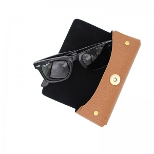XHP-019 Chinese glasses case manufacturers custom button leather eyewear case sunglasses case