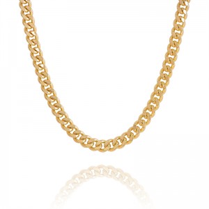 Factory Cheap Hot Custom Necklace Pendant Logo - 18k Yellow Gold Hollow Cuban Link Chain Gold  – XH&SILVER