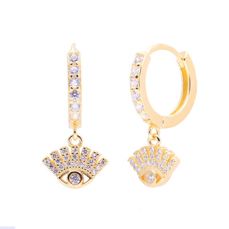 Factory supplied Gold Sun Moon Star Earring Charms - S925 Silver Evil Stud Earrings, CZ Micropavé Studs – XH&SILVER