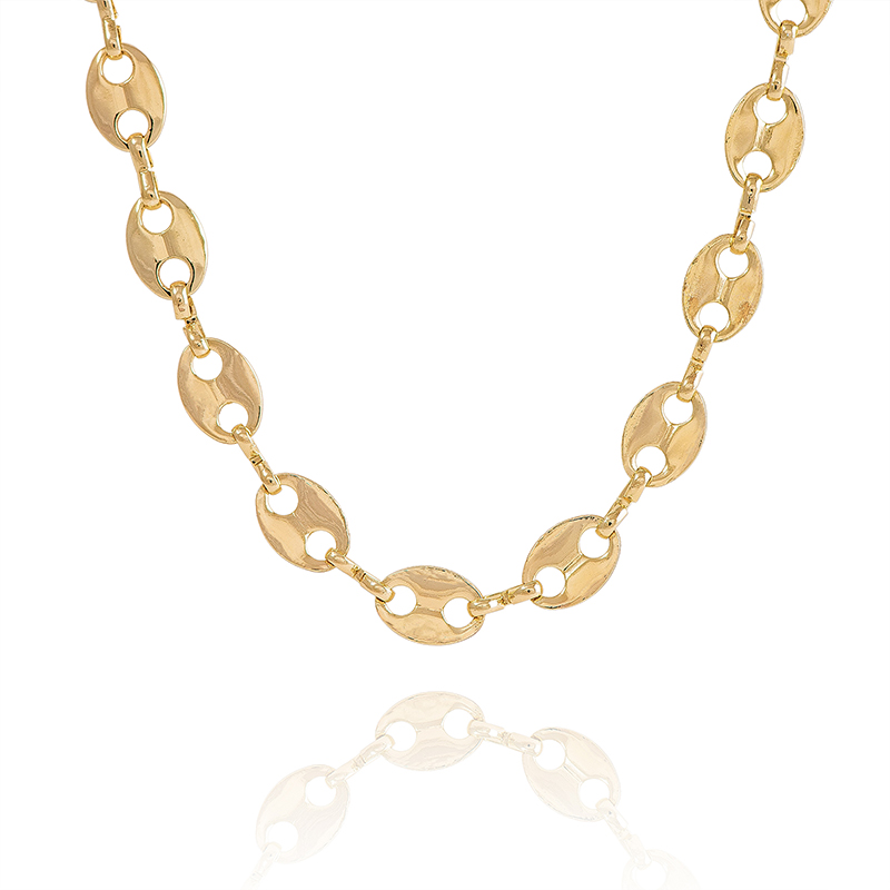 Reliable Supplier Custom Silver Necklace - Hip Hop Coffee Bean Chain Necklace Gold Chain Necklace Men – XH&SILVER