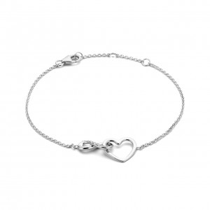 Aimée 925 sterling silver bracelet with infinity sign and heart