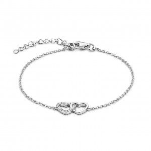 2022 China New Design Evil Eye Charm Bracelet - Aimée 925 sterling silver bracelet with 2 hearts – XH&SILVER