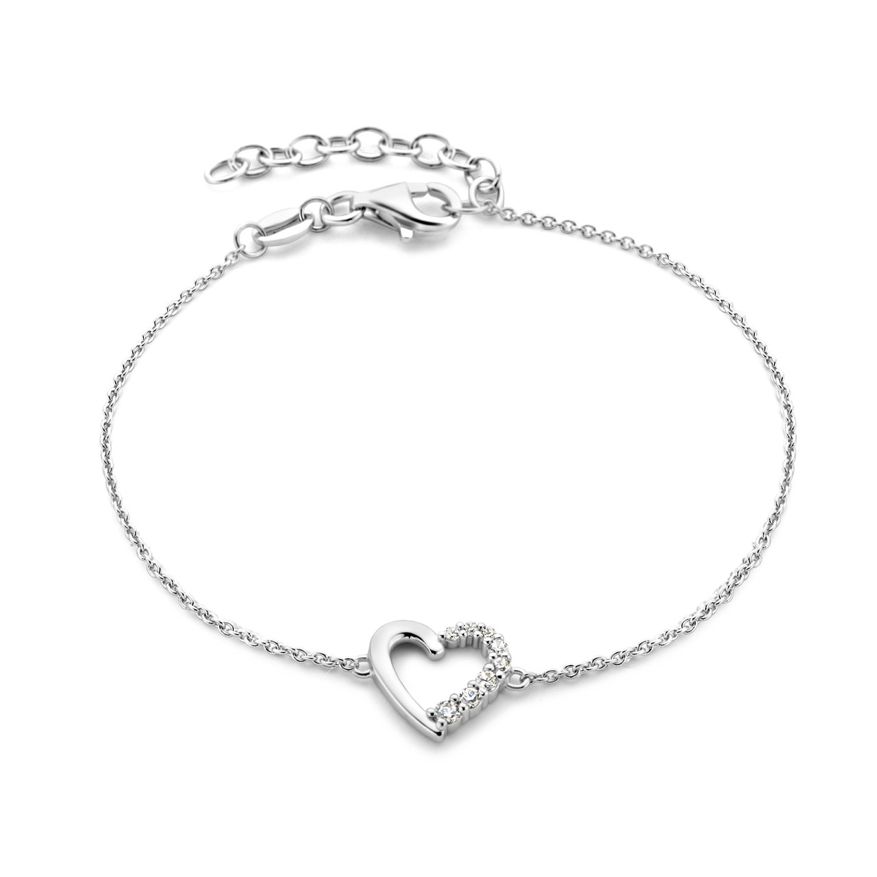 2022 Latest Design Tennis Round Bracelet - Aimée 925 sterling silver bracelet with heart and zirconia – XH&SILVER