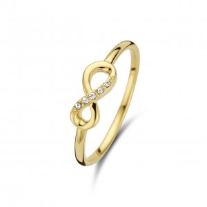 Aimée 925 sterling silver gold coloured ring with infinity sign