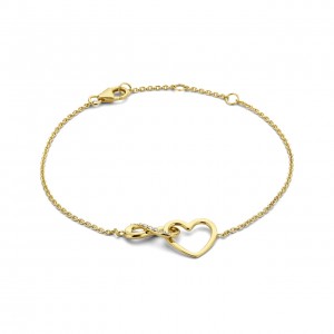 Aimée 925 sterling silver gold coloured bracelet with infinity sign and heart