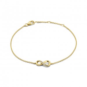 Aimée 925 sterling silver gold coloured bracelet with infinity sign