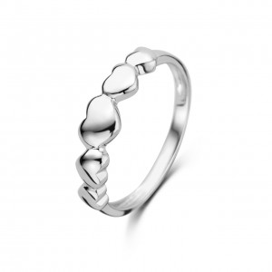 Aimée 925 sterling silver ring with hearts