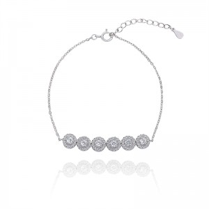 Good User Reputation For 925 Mama Necklace - Charm Round Cut Cubic Zirconium Bracelet for Women – XH&SILVER