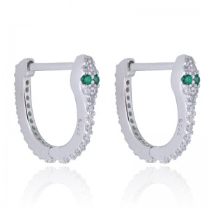 China New Product Cute Big Earrings - Simple Zircon Snake Earrings Women – XH&SILVER
